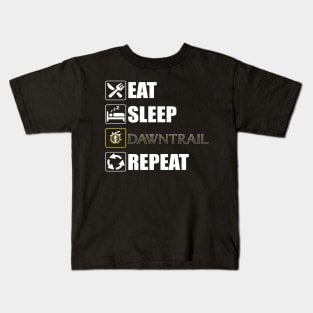 Eat Sleep Dawntrail Repeat FFXIV Online Kids T-Shirt